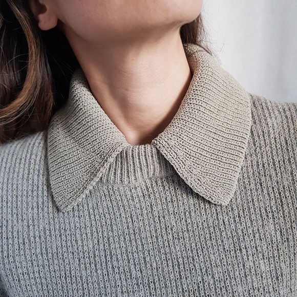 COS Sweaters - COS Textured Mohair Blend Sweater | Removable Collar | Size